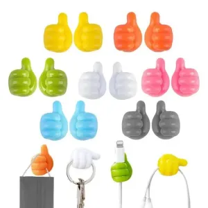 10 Pcs Multifunctional Clip Holder Thumb Hooks Wire Organizer Wall Hooks Hanger Strong Wall Holder for Kitchen Bathroom New Self-Adhesive Wall Decoration