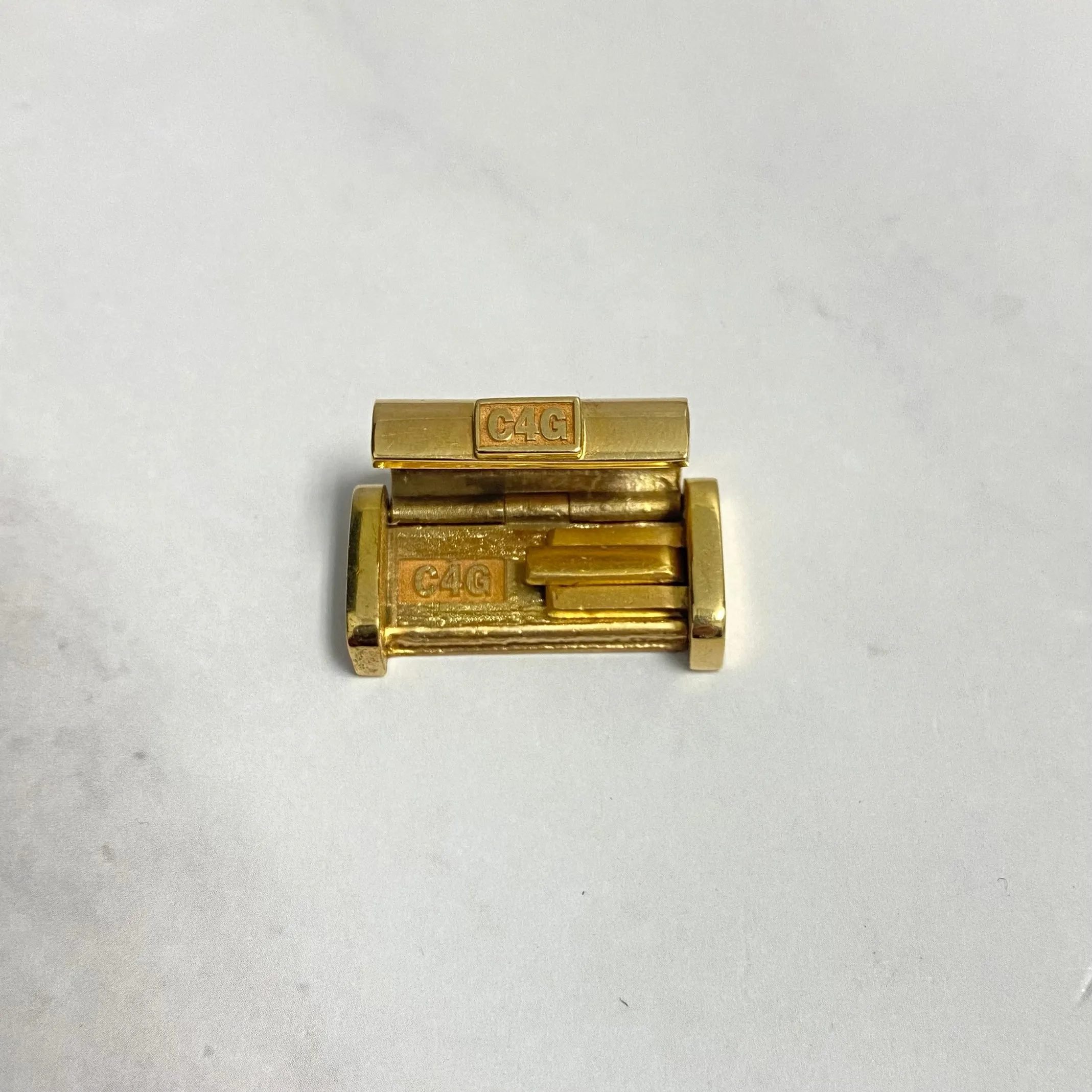 10K Yellow Gold Plain Sleek Lock / 15.8gr / 14mm / 1in