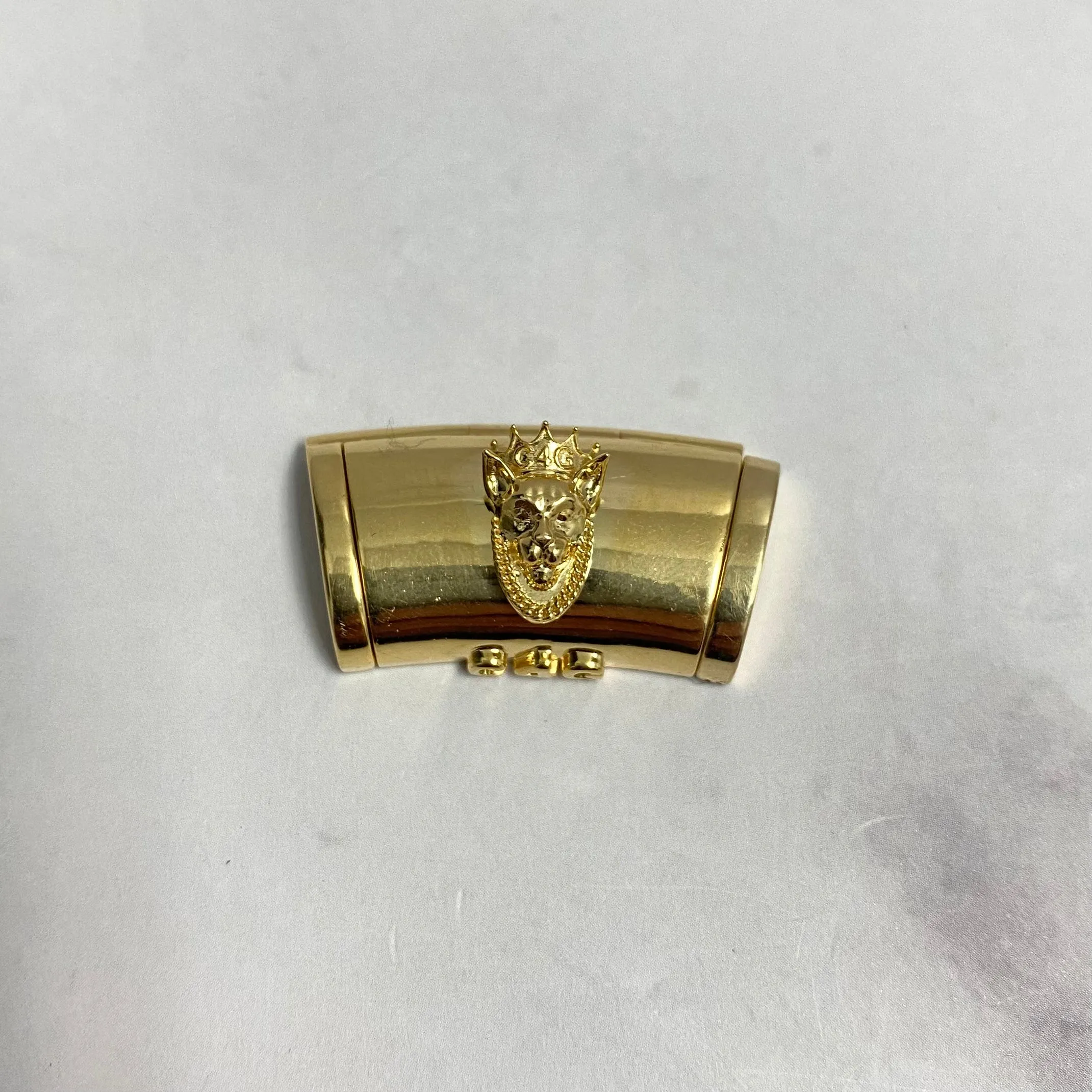 10K Yellow Gold Plain Sleek Lock With Panther / 15.3gr / 15mm / 1.1in
