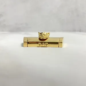 10K Yellow Gold Plain Sleek Lock With Panther / 21.7gr / 17mm / 1.3in