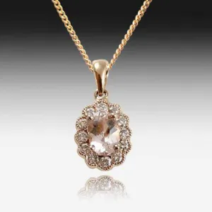 18kt Rose Gold Morganite and Diamond Pendant
