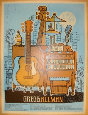 2010 Gregg Allman - Silkscreen Tour Concert Poster by Methane