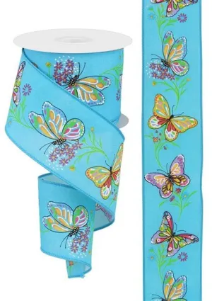 2.5" Butterfly Ribbon: Turquoise