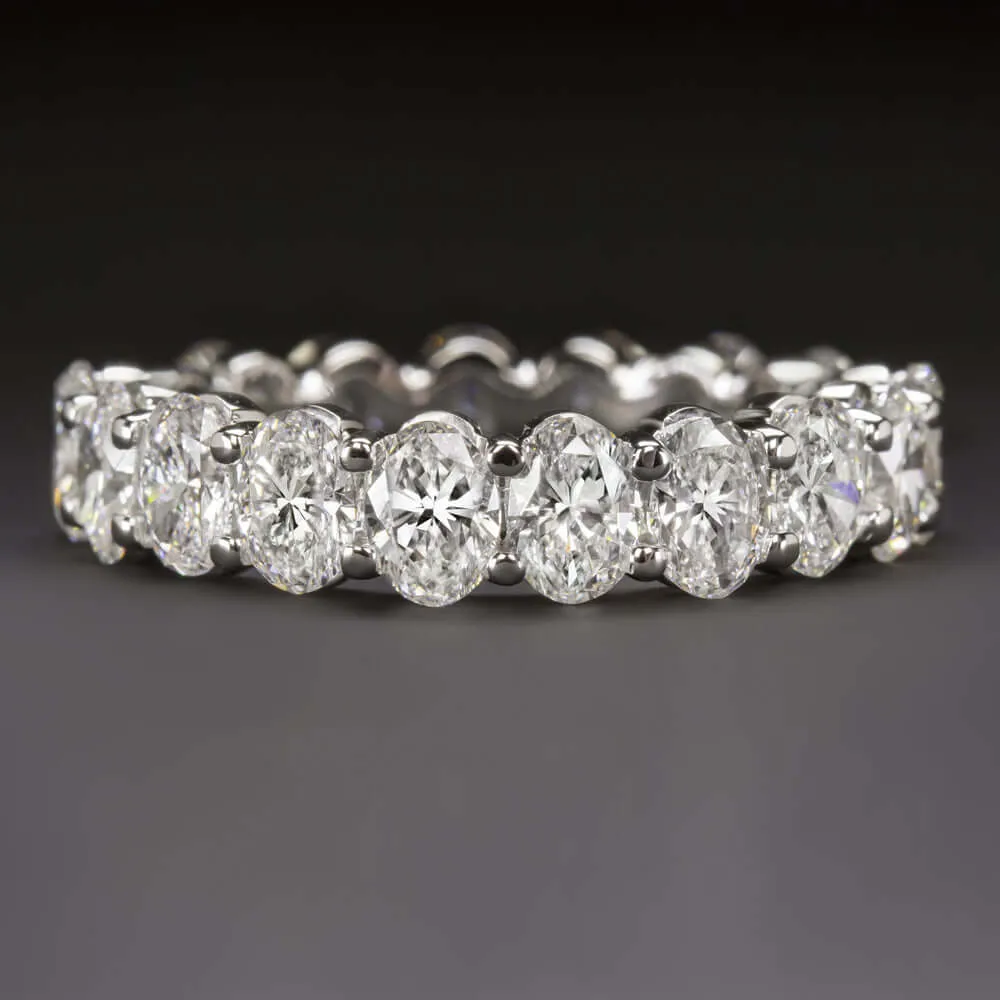 3.80ct OVAL SHAPE LAB CREATED DIAMOND WEDDING BAND ETERNITY RING STACKING 3.5ct