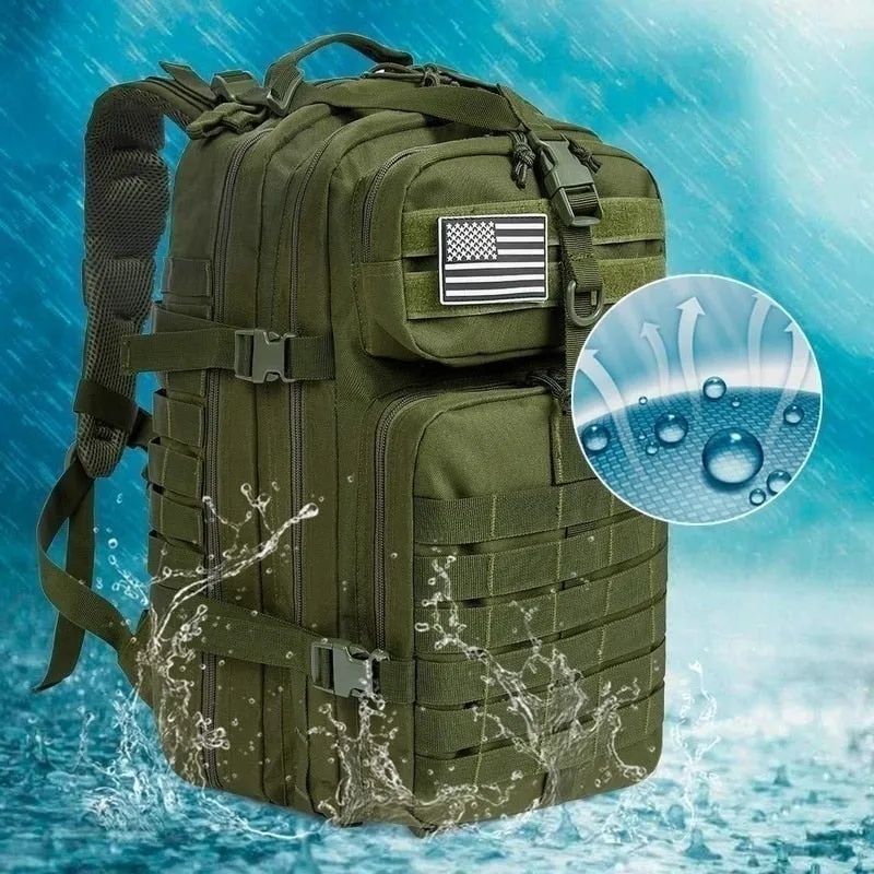 50L Nylon Waterproof Trekking Fishing Hunting Bag Backpack