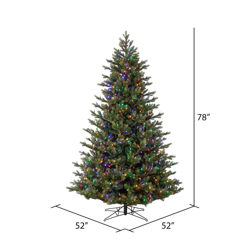6.5' x 52" Welch Fraser Fir Artificial Christmas Tree Multi-colored Dura-Lit LED