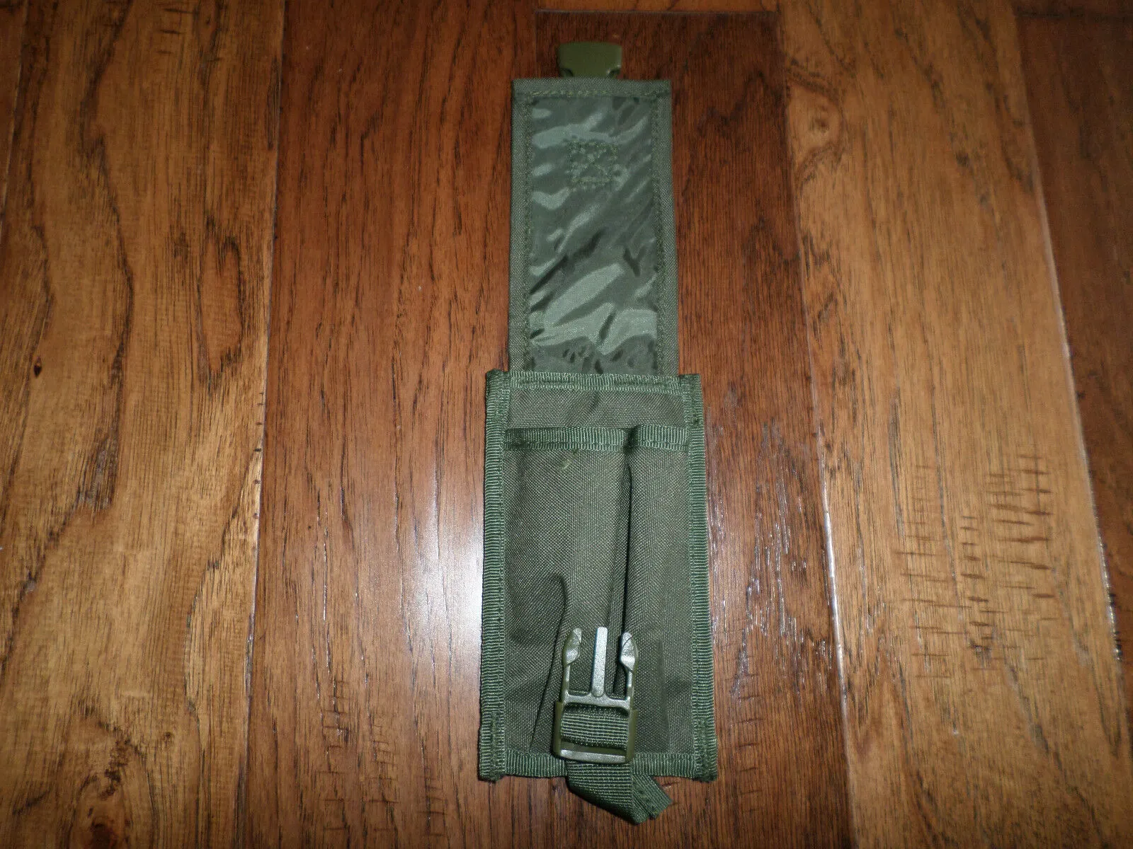 9MM TACTICAL DUAL MAG CLIP POUCH 9 MM QUICK RELEASE GREEN NYLON