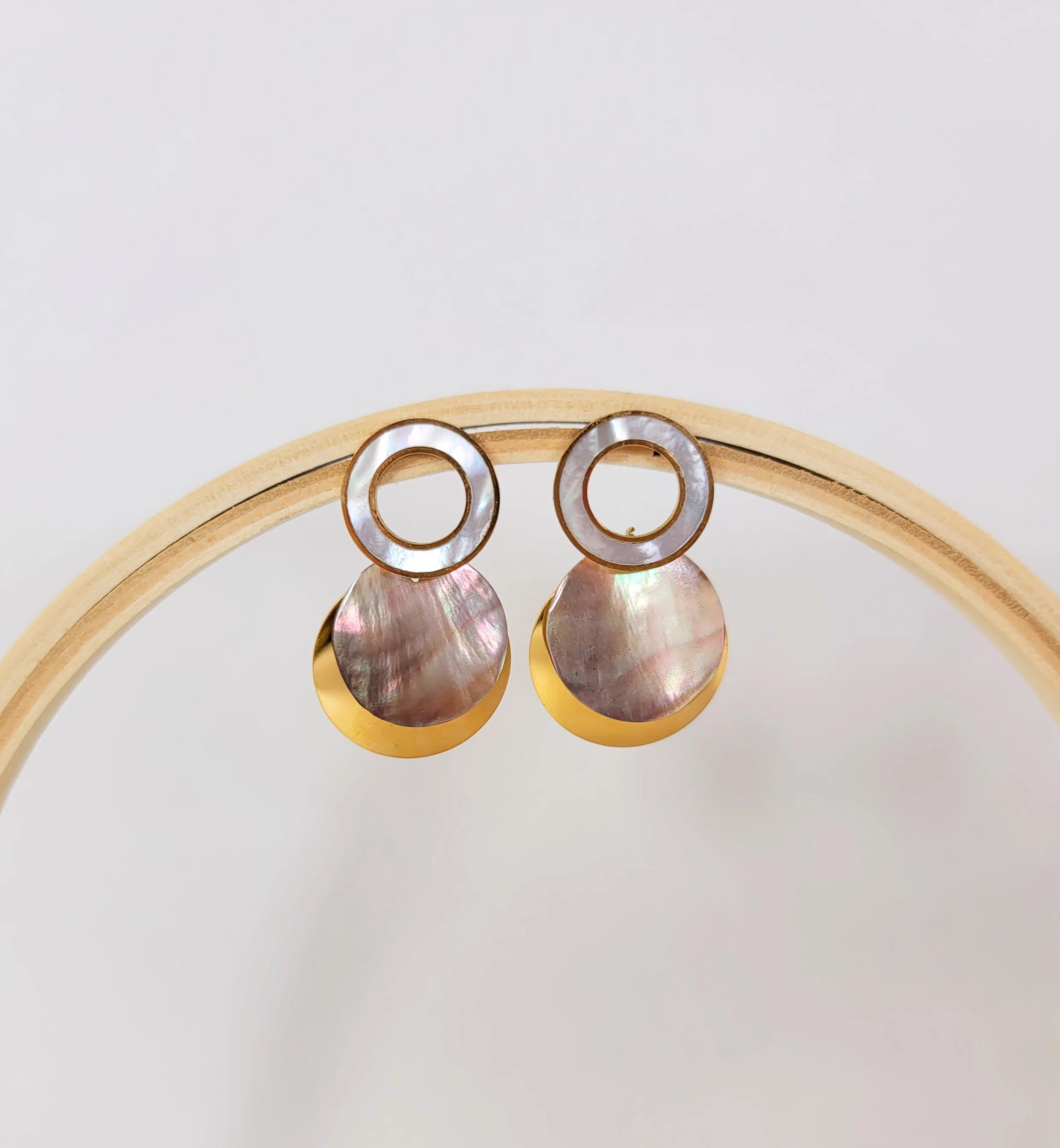 Abalone Wheel Earrings