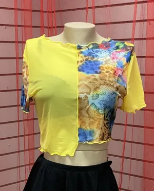 Animal Print Mesh Top, Size 2XL