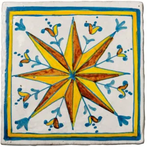 ANTICA DERUTA: Hand Painted Ceramic Authentic Deruta Tile