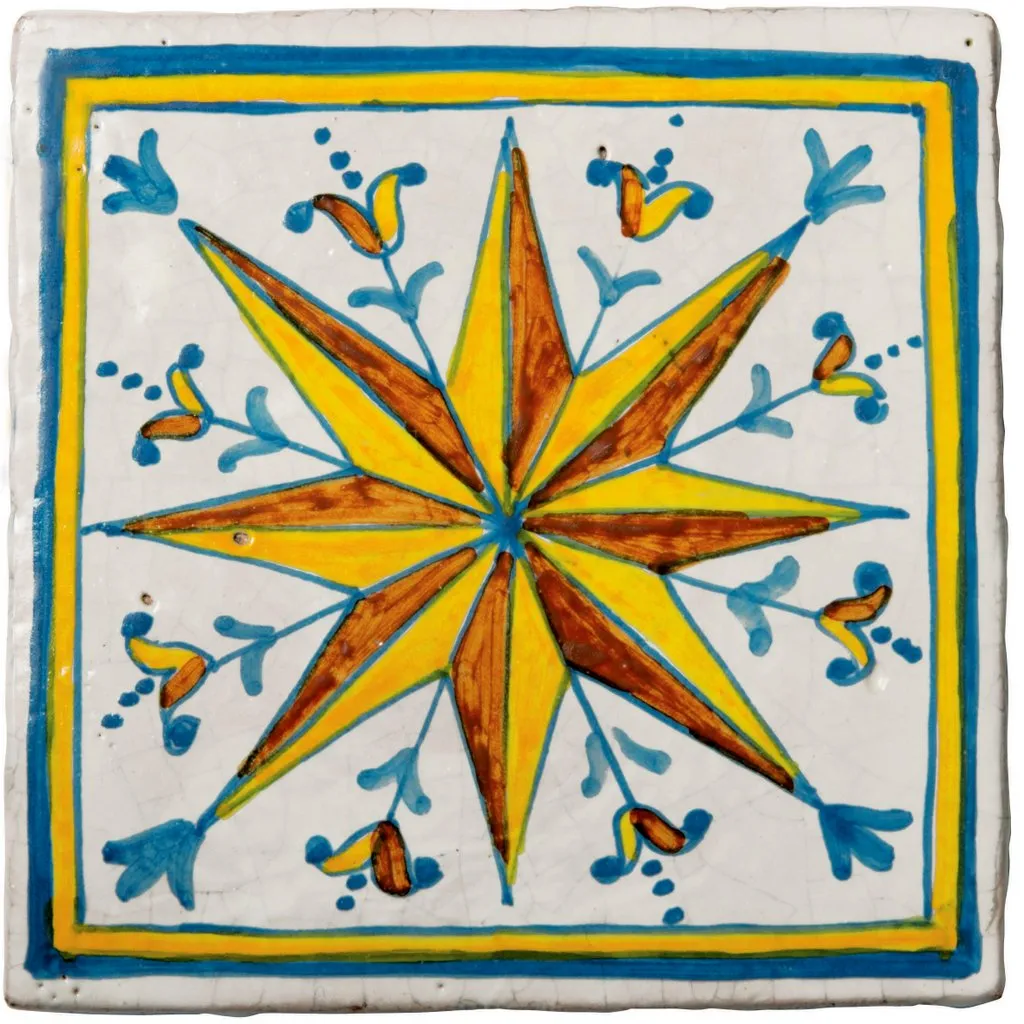 ANTICA DERUTA: Hand Painted Ceramic Authentic Deruta Tile