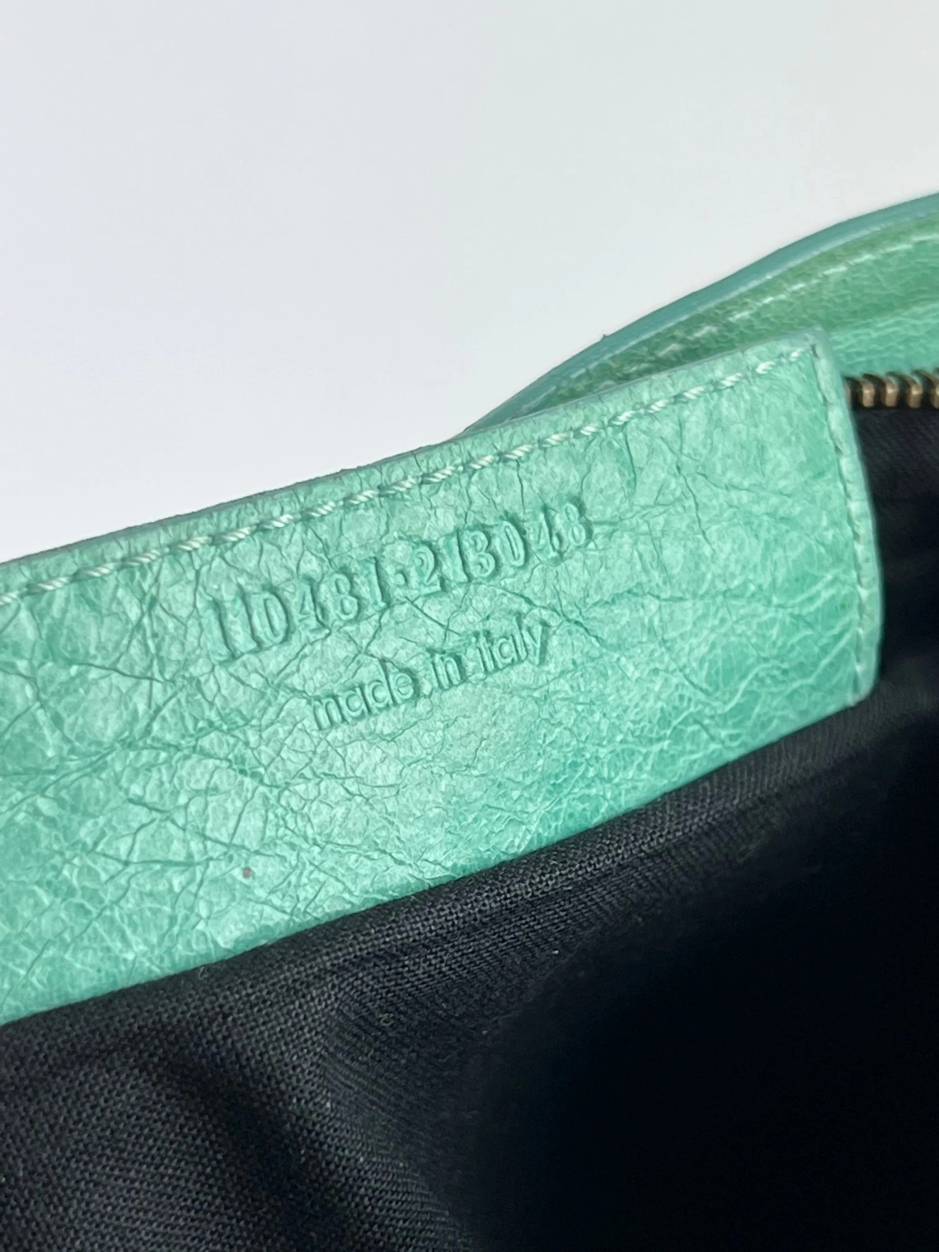 Balenciaga Small Green Leather Zippered Purse