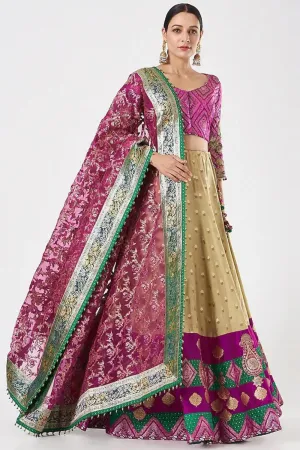 Beige Pure Pink Lehenga Set