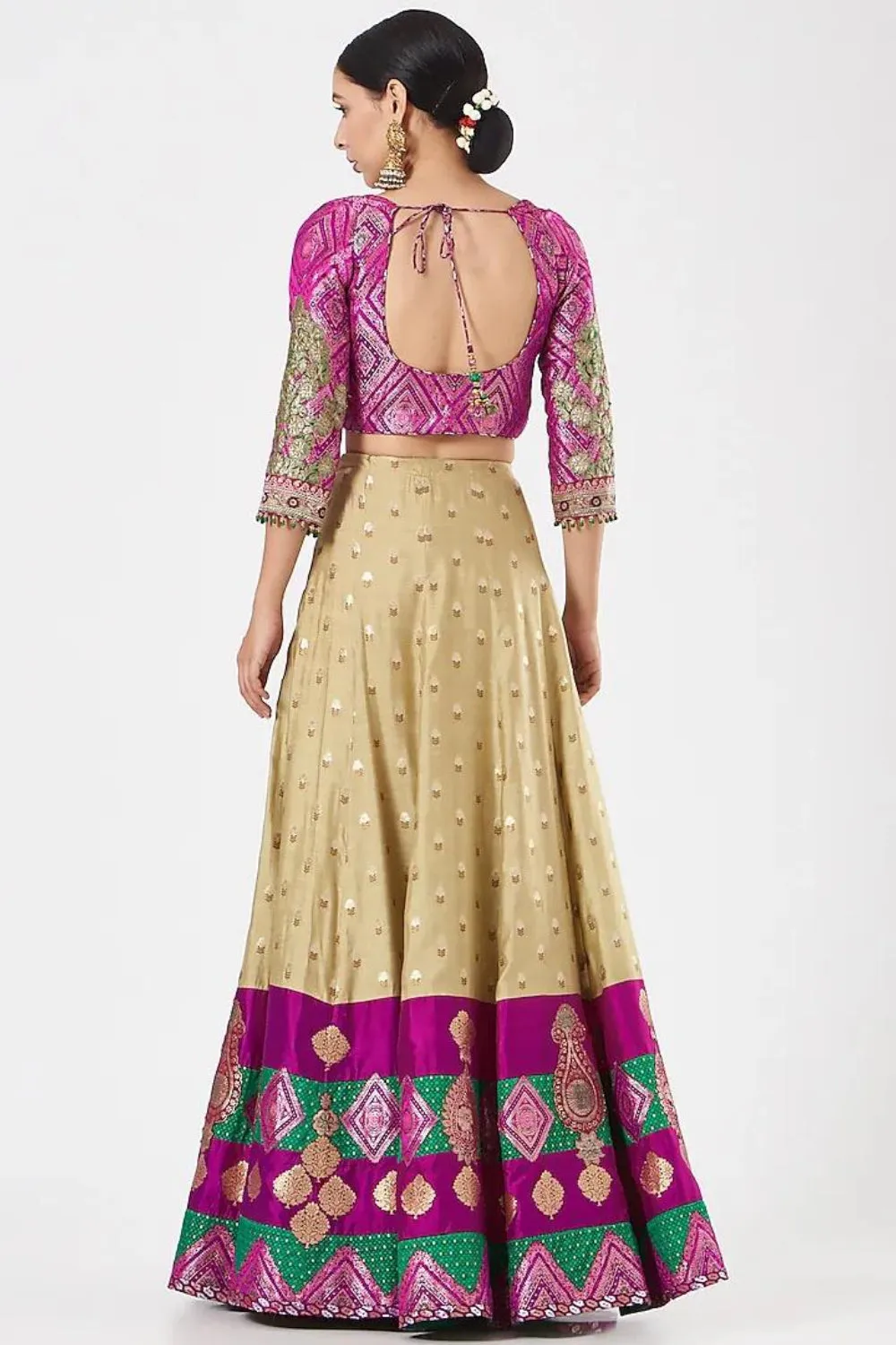 Beige Pure Pink Lehenga Set