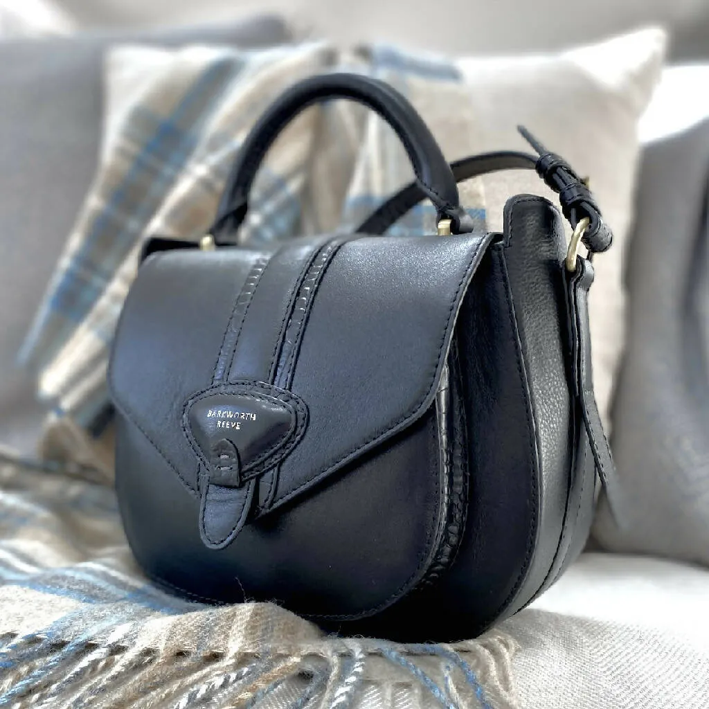Belton Leather Saddle Bag in Black