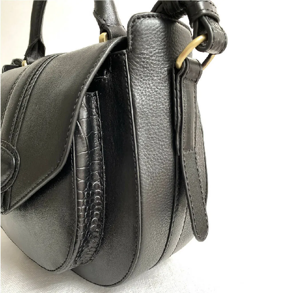 Belton Leather Saddle Bag in Black
