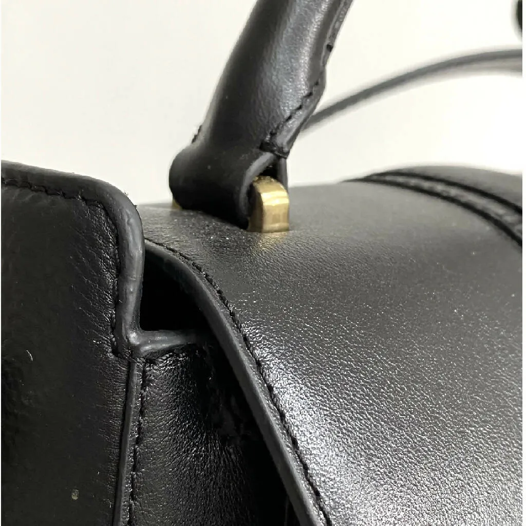 Belton Leather Saddle Bag in Black