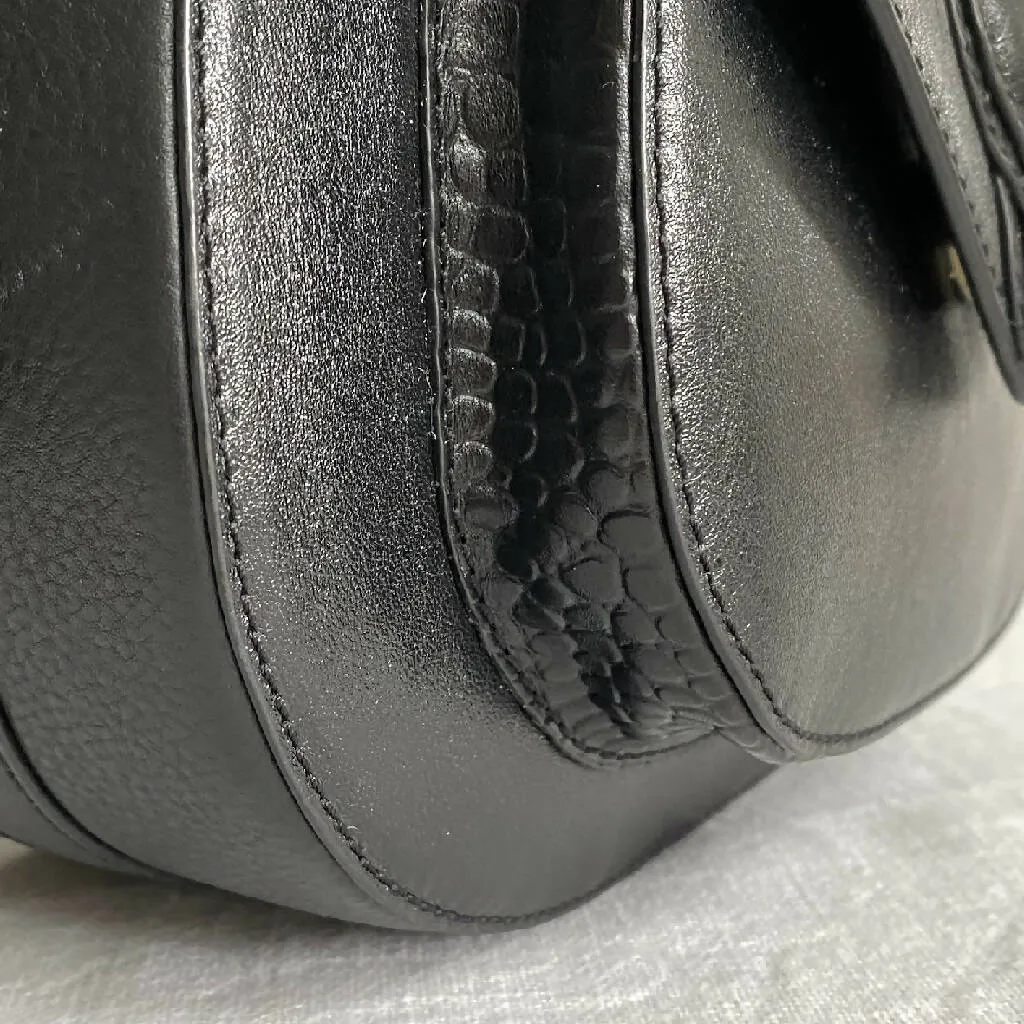 Belton Leather Saddle Bag in Black