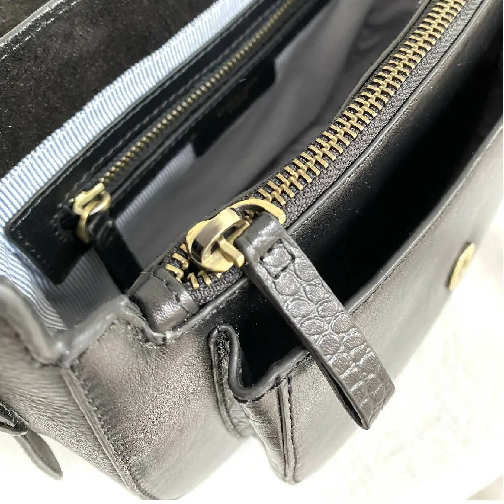 Belton Leather Saddle Bag in Black
