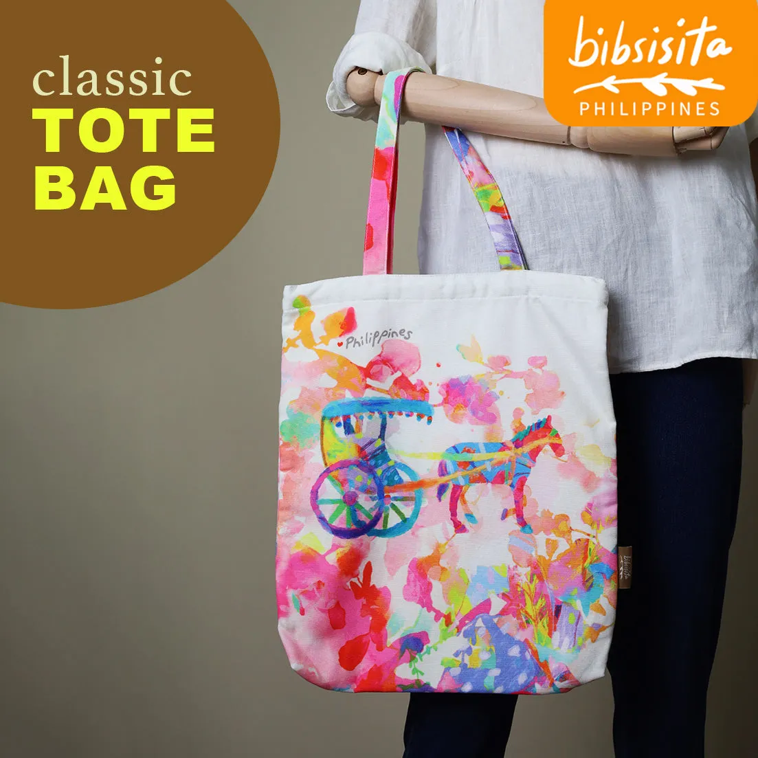 Bibsisita Canvas Tote Bag- PASTEL KALESA