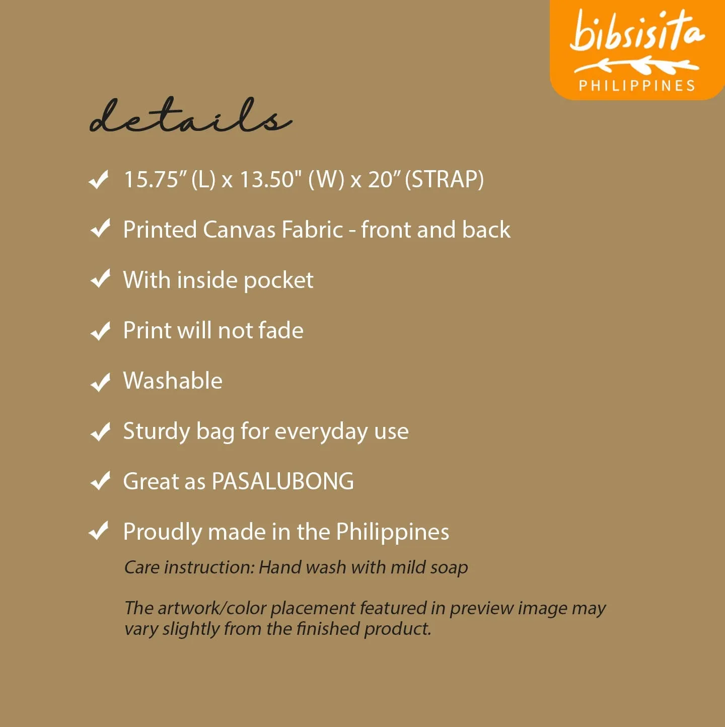 Bibsisita Canvas Tote Bag- PASTEL KALESA