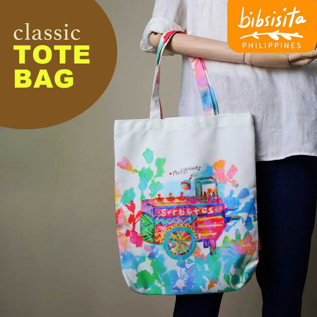 Bibsisita Canvas Tote Bag- PASTEL SORBETES