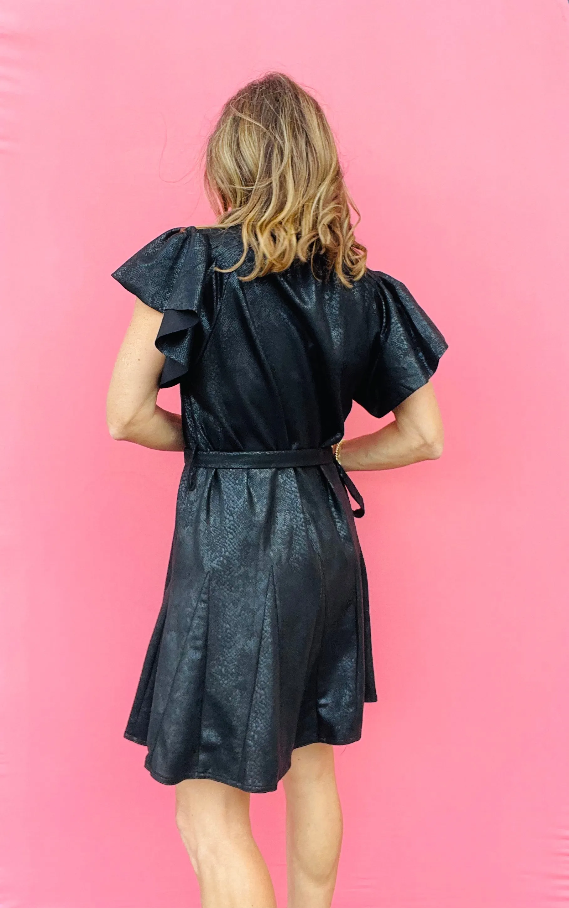 Black Snake Suede Mini