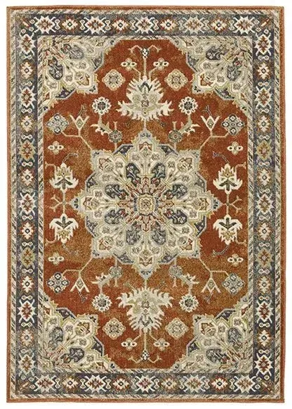 Branson BR04A Rust/Beige Rug