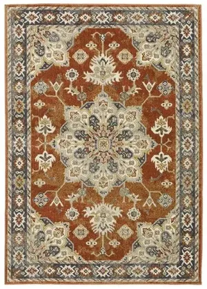 Branson BR04A Rust/Beige Rug