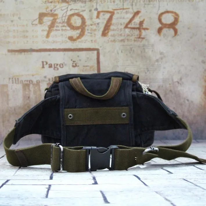 Canvas Black Mens Khaki Messenger Bags Small Postman Bag Canvas Courier Bag For Men