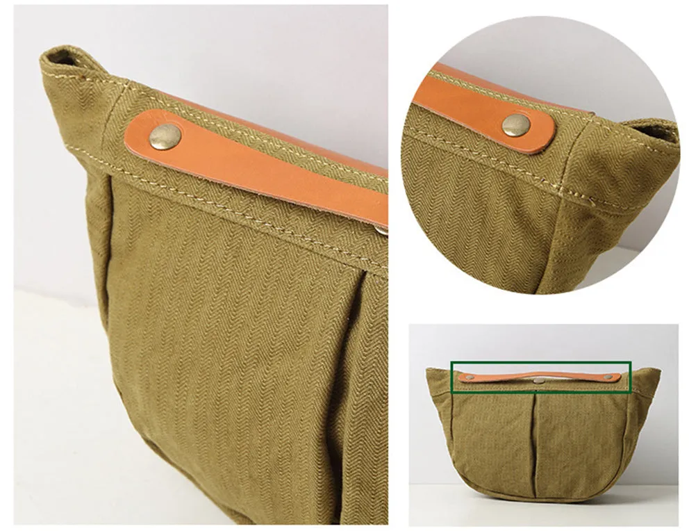 Canvas Crossbody Hobo Bags Canvas And Leather Shoulder Bag For Women
