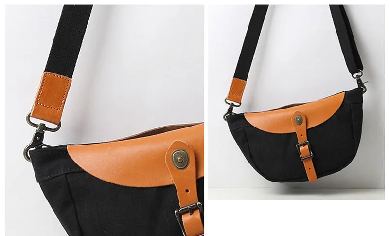 Canvas Crossbody Hobo Bags Canvas And Leather Shoulder Bag For Women