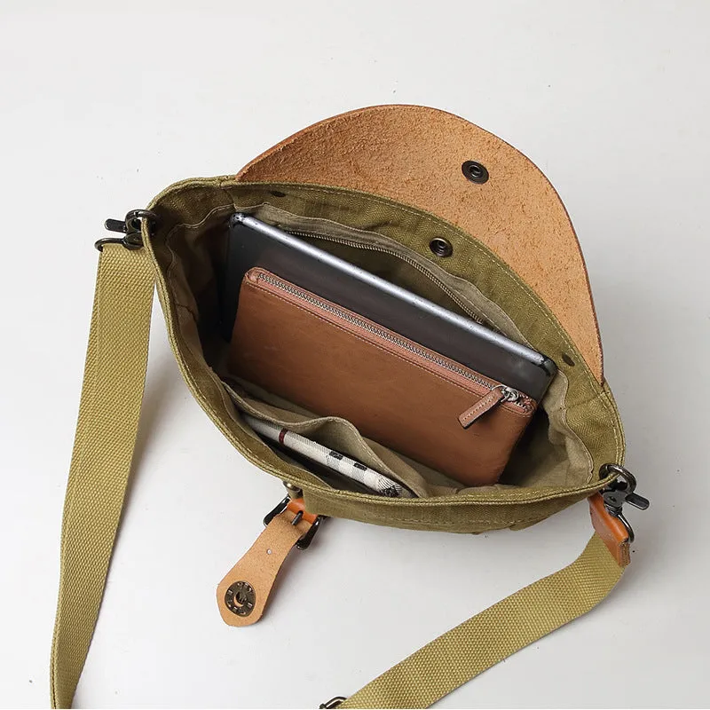 Canvas Crossbody Hobo Bags Canvas And Leather Shoulder Bag For Women