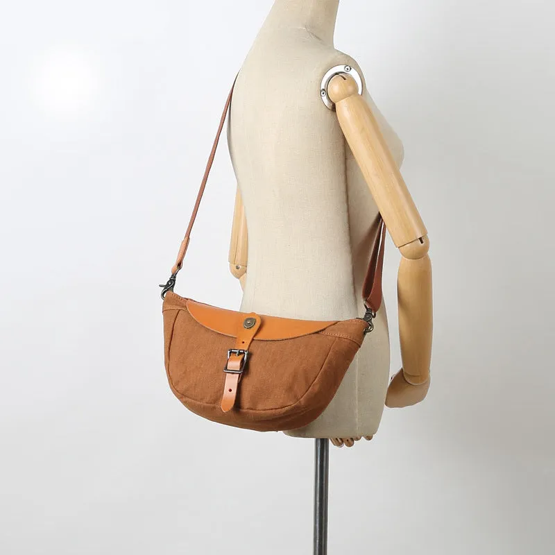 Canvas Crossbody Hobo Bags Canvas And Leather Shoulder Bag For Women