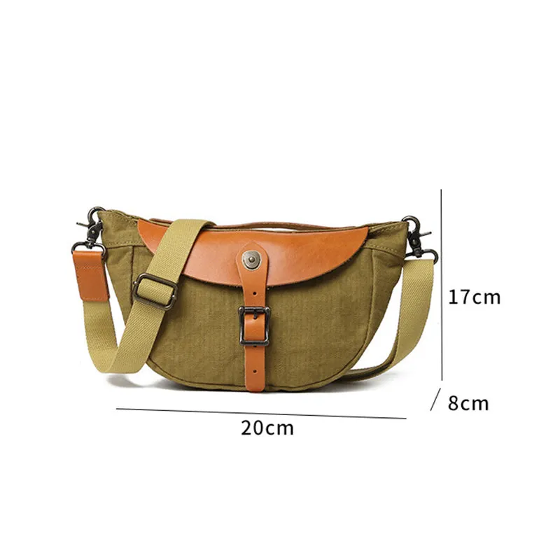 Canvas Crossbody Hobo Bags Canvas And Leather Shoulder Bag For Women