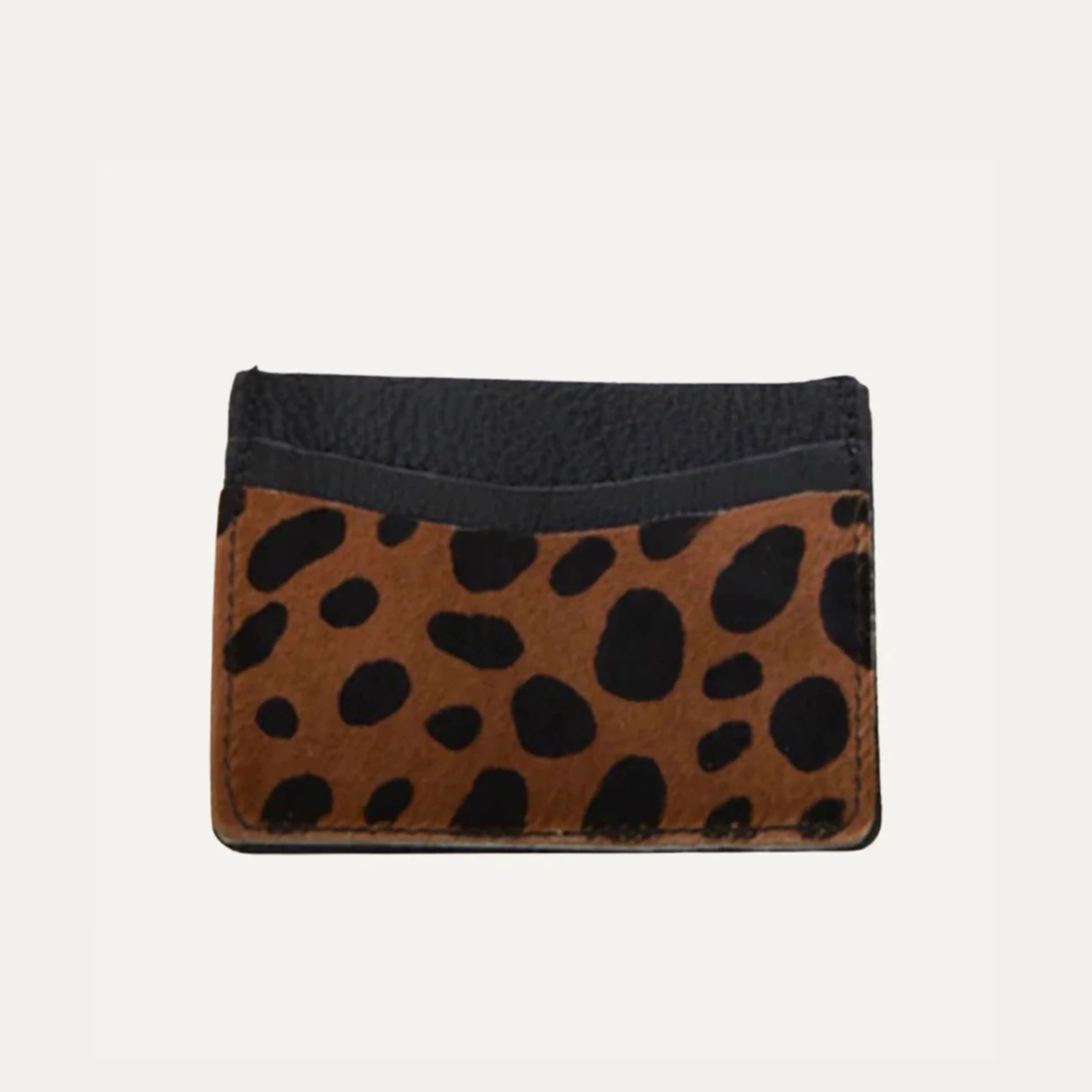 Card Holder | Black   Brown Cheetah