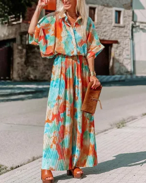 Casual bohemian smudge-dyed jumpsuit