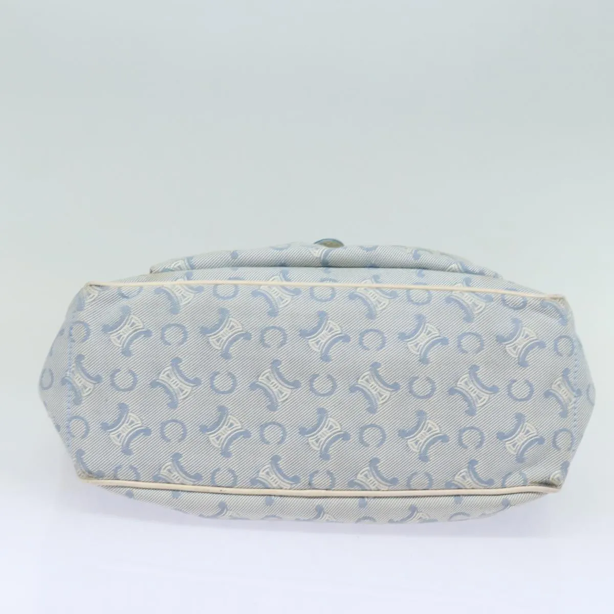 CELINE C Macadam Canvas Hand Bag Light Blue Auth mr302