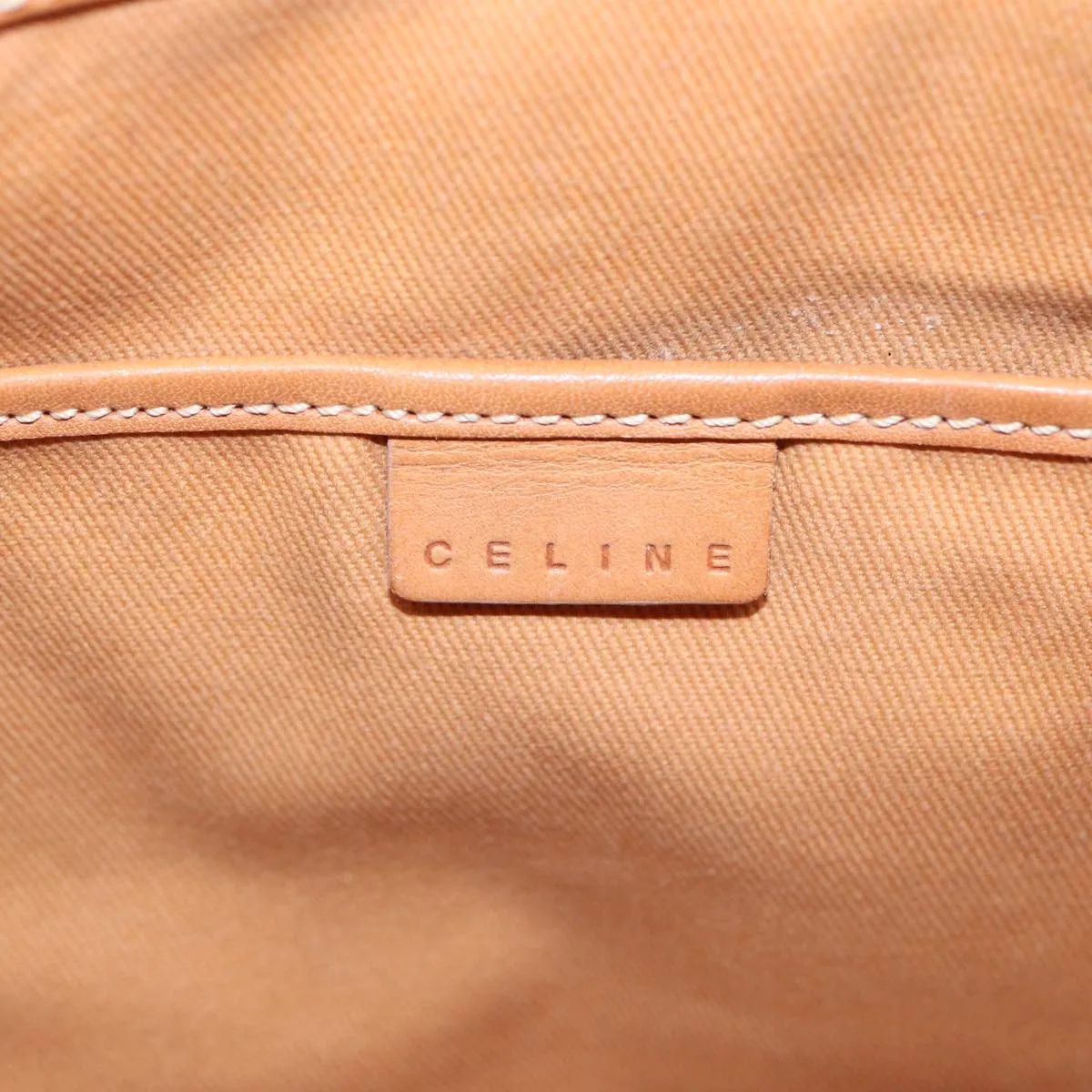 CELINE C Macadam Canvas Hand Bag Navy Auth bs16852