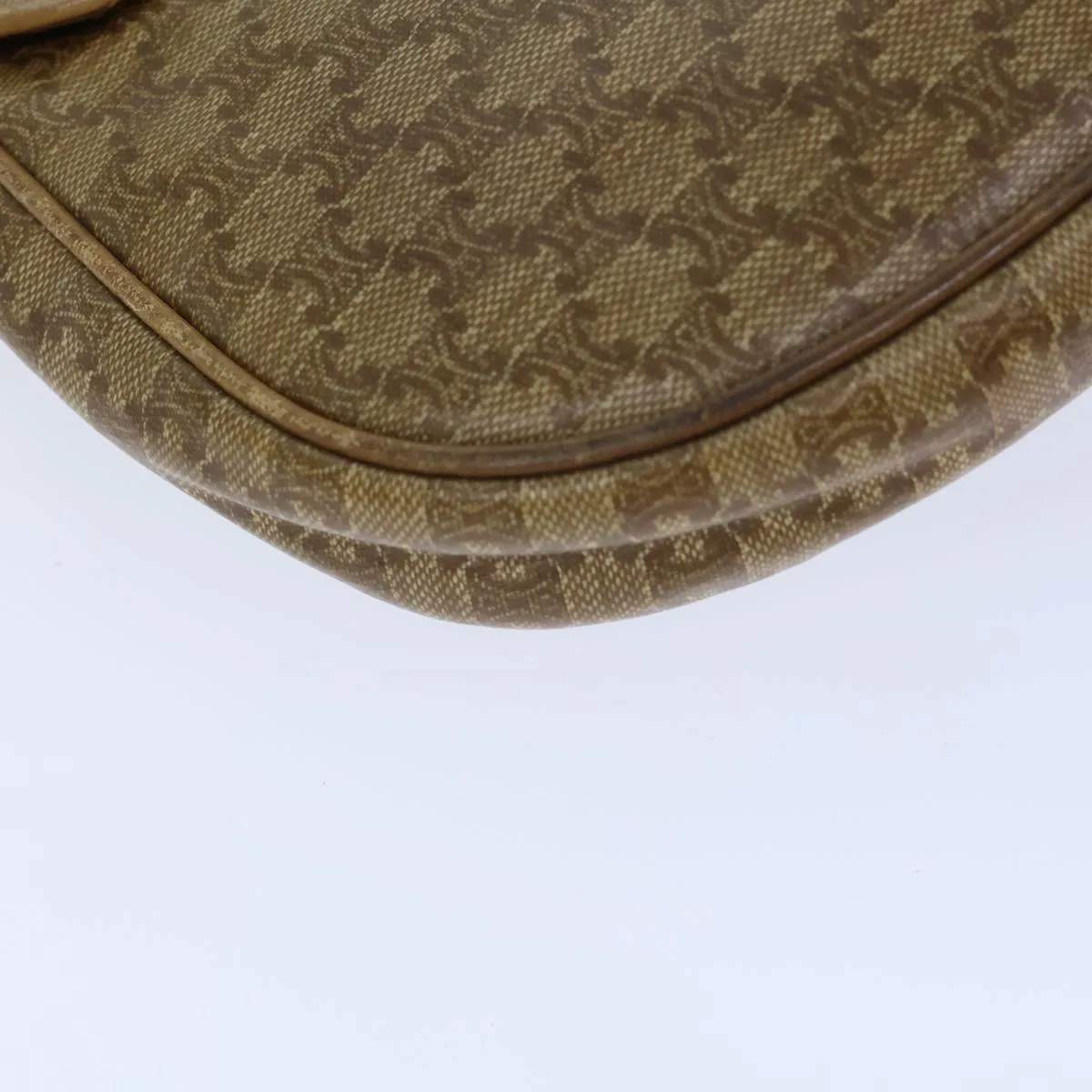 CELINE Macadam Canvas Shoulder Bag Coated Canvas Beige Auth 71434