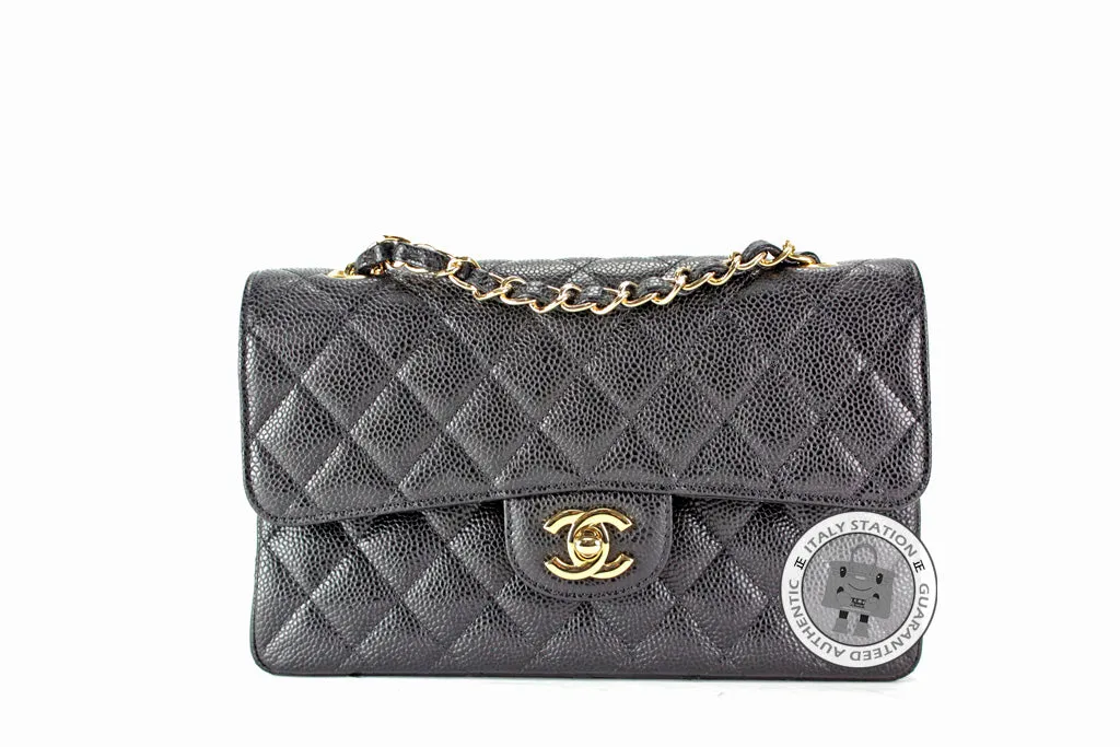 Chanel A01113 Classic CC Black Caviar Small Shoulder Bags Ghw