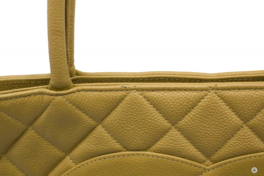 Chanel A01804 Classic CC Medallion Beige Caviar Tote Bag Ghw