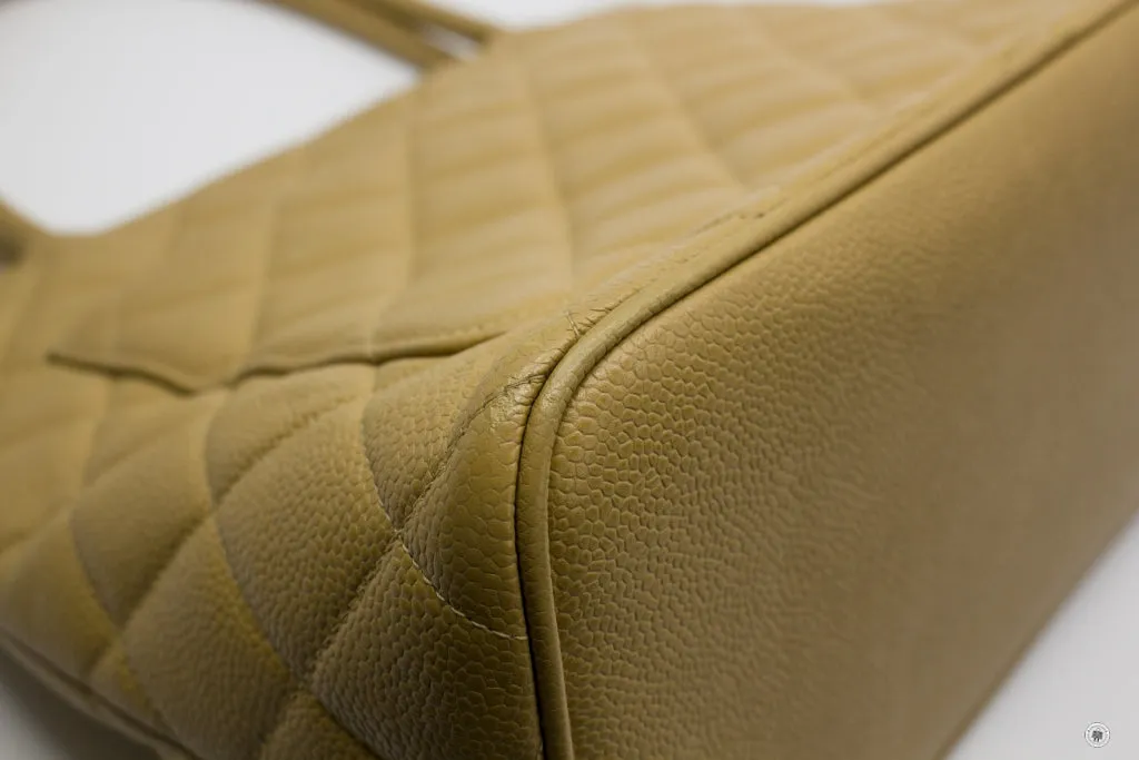 Chanel A01804 Classic CC Medallion Beige Caviar Tote Bag Ghw