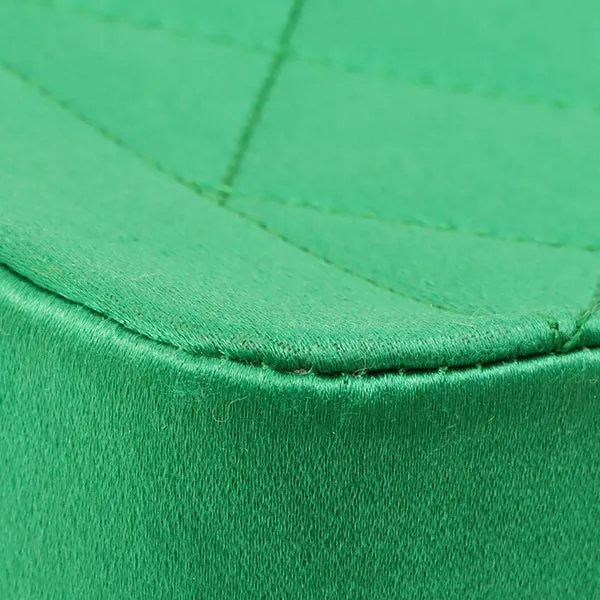 Chanel Around 1990 Made Silk Satin Diana Flap Bijou Chain Bag Mini Green