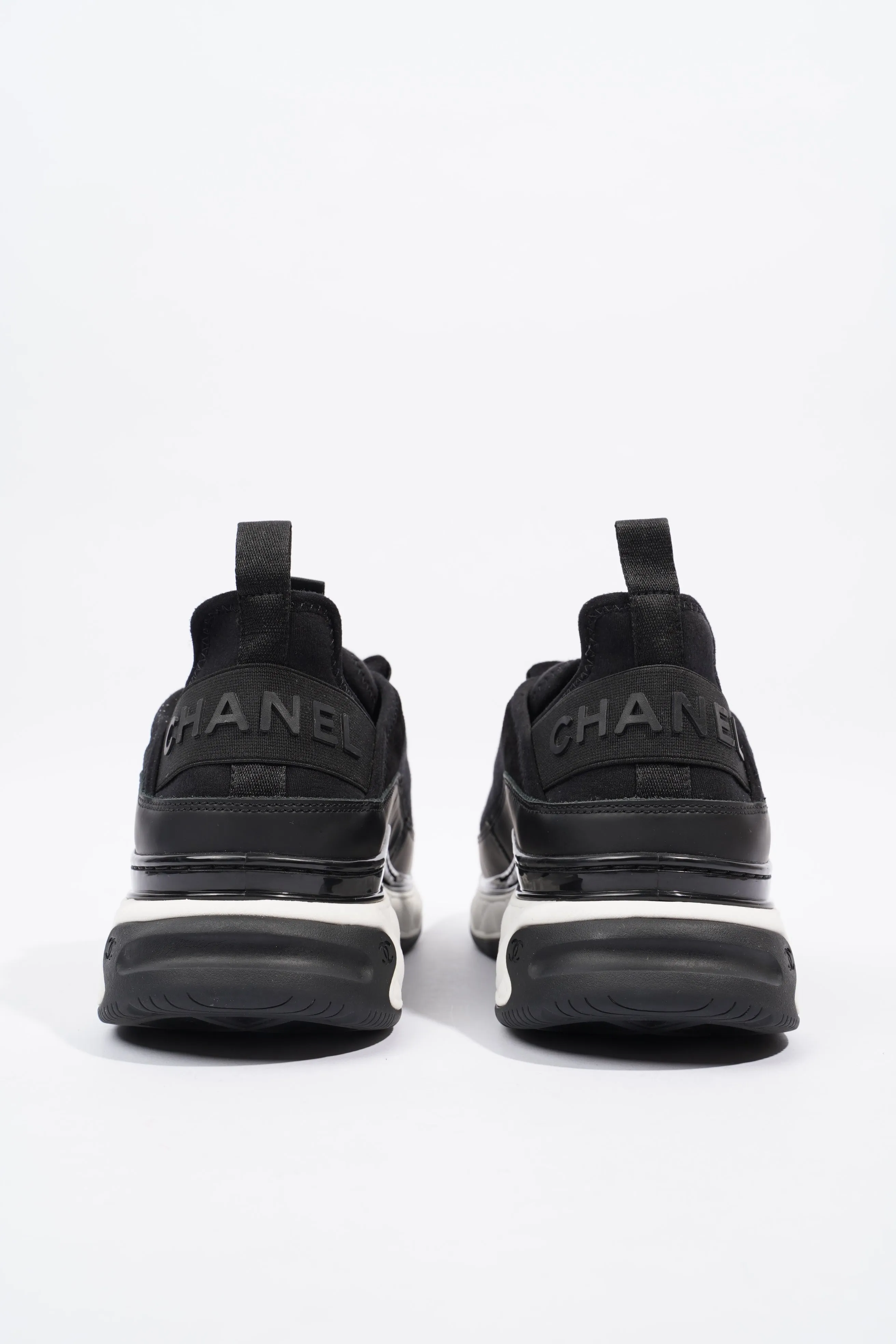 Chanel CC Logo Sneaker Black   White Nylon EU 41 UK 7