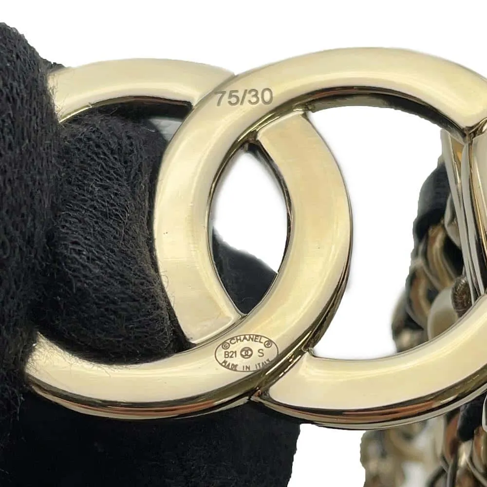 CHANEL CC Logo waist belt Black Lambskin