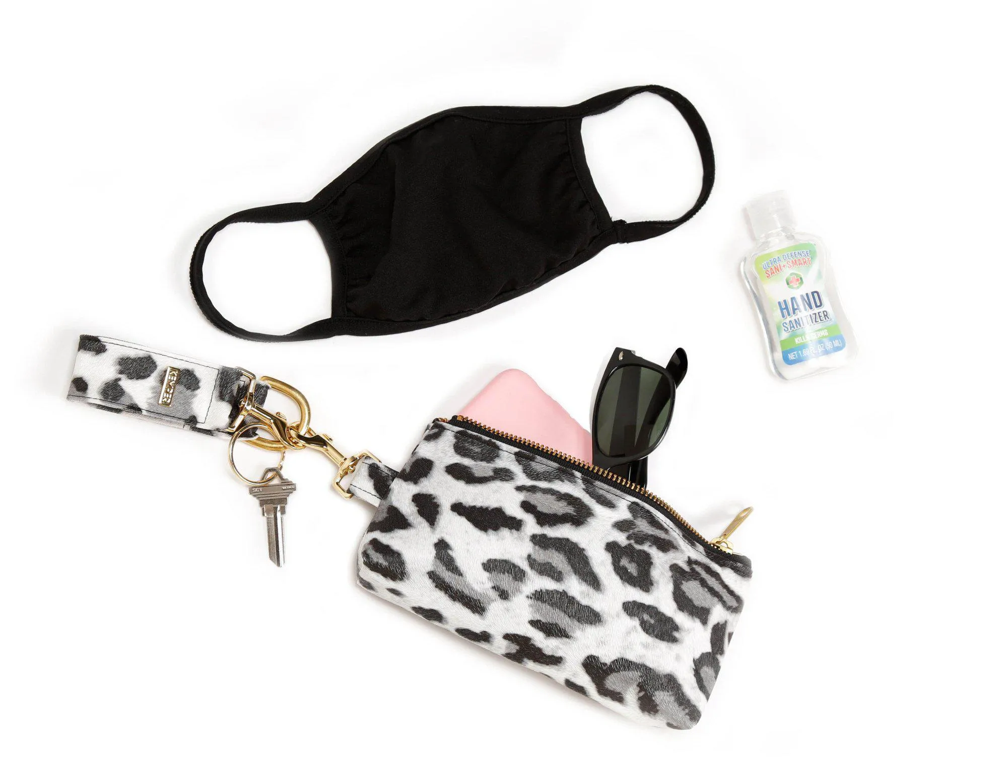 Classic Black PREMIUM LEATHER KEYPIT Set • Wristlet