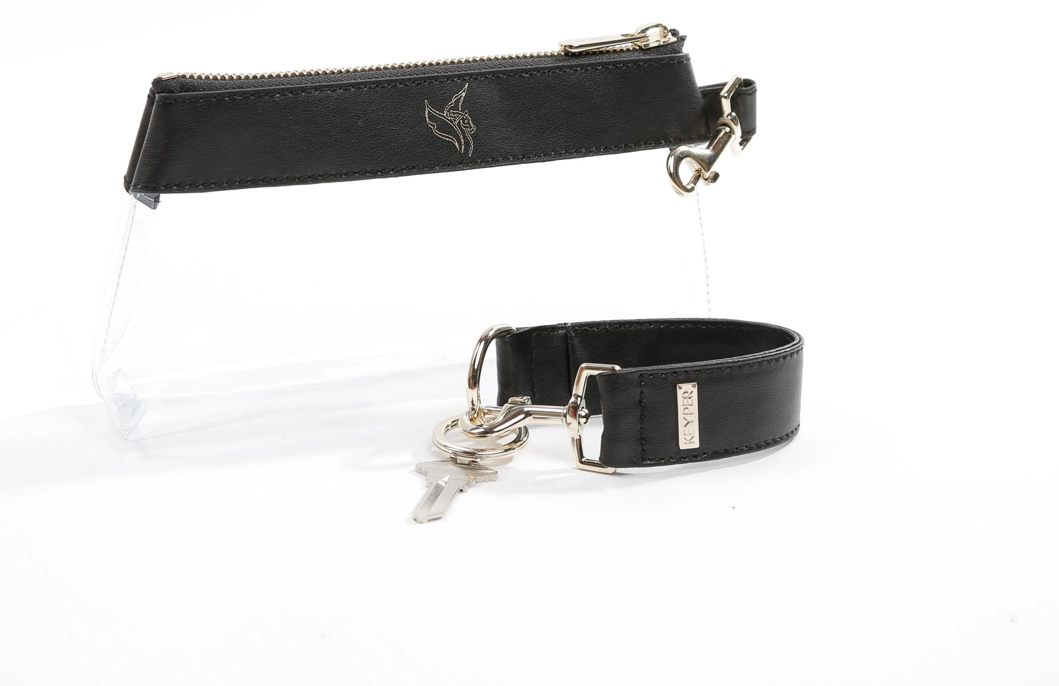 Classic Black PREMIUM LEATHER KEYPIT Set • Wristlet