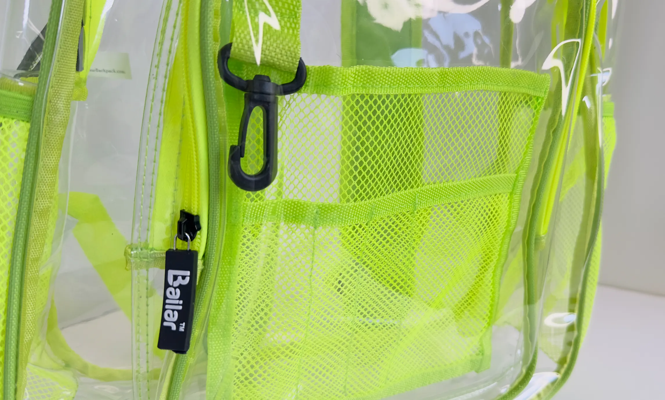 Clear Backpack Color Green