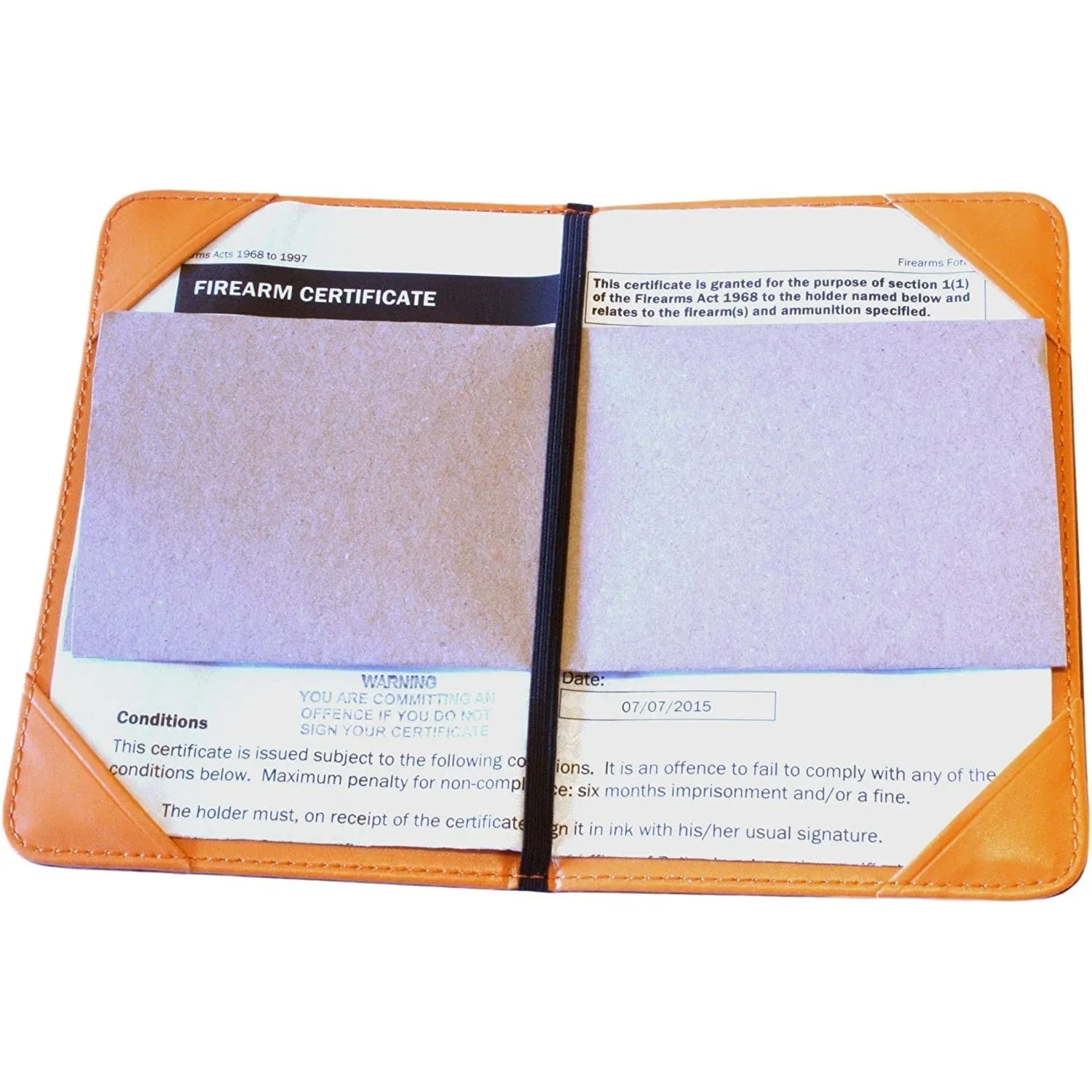 Closed 12 Gauge Shotgun Certificate Brown Firearms Licence Holder